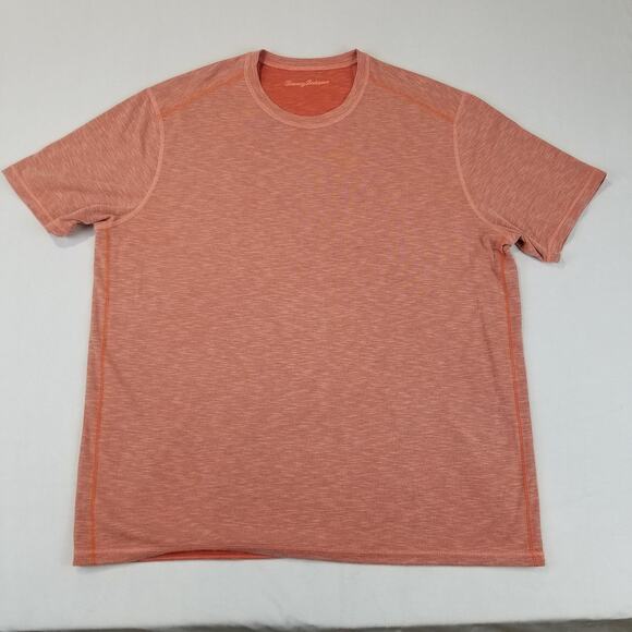 Tommy Bahama Shirt Mens XL Orange Heather Short Sleeve Crewneck Performance - Picture 7 of 7